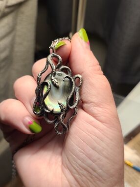 Bloodmilk Black Mother Of Pearl Medusa Necklace